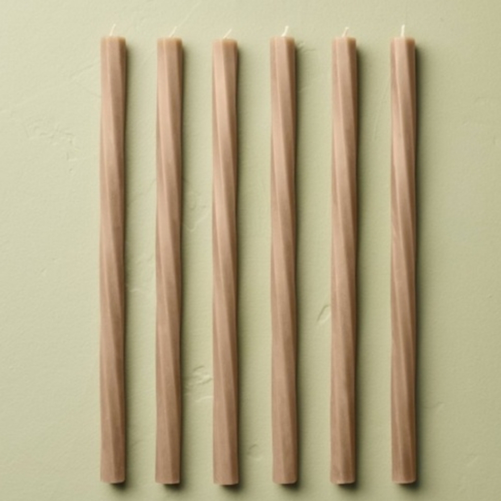 Hearth And Hand Neutral Beige Taper Candles - Set of 6